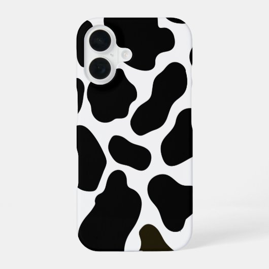 Black & White Cow Imprimer iPhone 16 Coque (Verso)