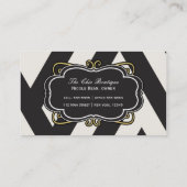 Black White Cream & Gold Boutique Carte de visite (Dos)