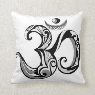 Black White Crown Chakra Pattern Print Kussen