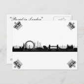 Black & White Crown London Eye Skyline Briefkaart (Voorkant / Achterkant)