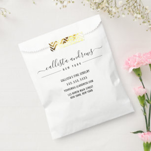 Black White Cursive Craft Business Packaging Bedankzakje