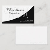 Black White Curved, Monogram Visitekaartje (Voorkant / Achterkant)