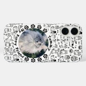 Black & White Custom Cat Photo and Name  Case-Mate iPhone Case (Achterkant (horizontaal))