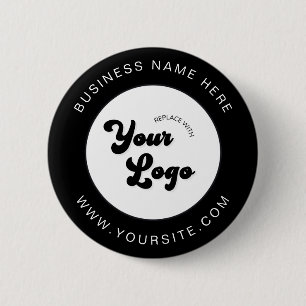 Black & White Custom Logo Business Corporate Ronde Button 5,7 Cm