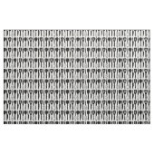 Black White Cute Kitchen Utirich Pattern Stof (Yard (91,4 cm))