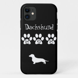 Black/White Dachshund Mam iPhone 11 Hoesje