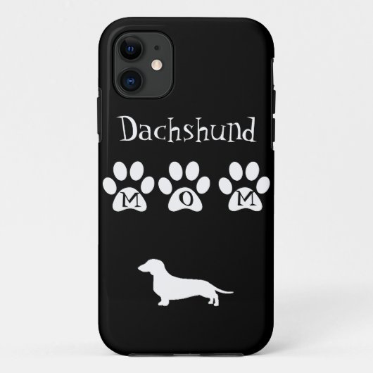 Black/White Dachshund Mam Case-Mate iPhone Case (Achterkant)