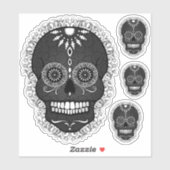 Black & White Dag van de Dode Suikerschedels Sticker (Vel)