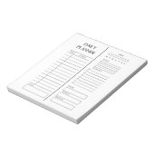 Black & White Dagelijkse Planner To-Do Lijst Minim Notitieblok (Gedraaid)