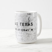 Black & White Dallas Texas Map Custom Coordination Koffiemok (Voorkant rechts)