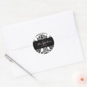 Black White Damask, autocollants monogrammes (Enveloppe)