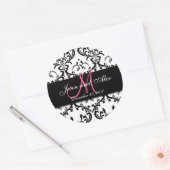 Black White Damask Enregistrer les stickers Date (Enveloppe)