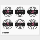 Black White Damask Enregistrer les stickers Date (Feuille)