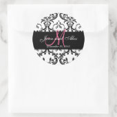 Black White Damask Enregistrer les stickers Date (Sac)