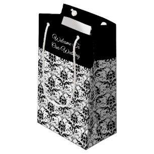 Black & White Damask Imprimer - Sac cadeau Mariage