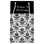 Black & White Damask Imprimer - Sac cadeau Mariage (Devant)