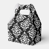 Black White Damask Pattern 1 Bedankdoosjes (Achterkant)