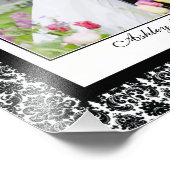 Black White Damask Sjabloon Fotografisch afdrukken Foto Afdruk (Hoek)