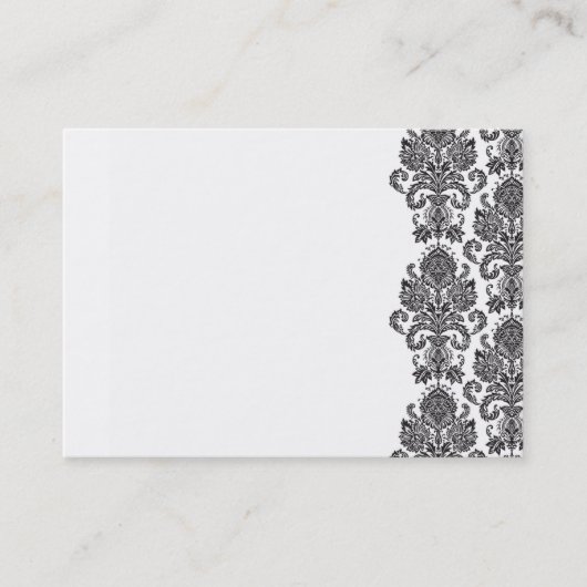Black White Damask Visitekaartje (Voorkant)