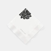 Black & White Damask Wedding Servet (Hoek)