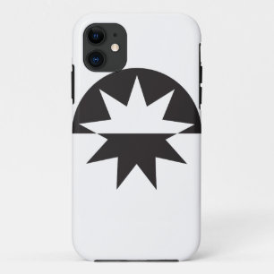 Black White Deco Star Sunburst iPhone 11 Hoesje