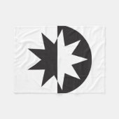 Black White Deco Star Sunburst Fleece Deken (Voorkant (Horizontaal))