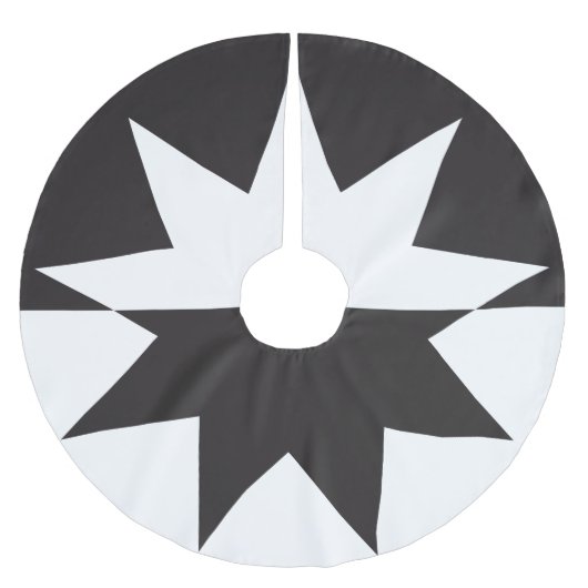 Black White Deco Star Sunburst Kerstboom Rok (Voorkant)
