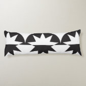 Black White Deco Star Sunburst Lichaamskussen (Achterkant)