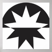 Black White Deco Star Sunburst Poster (Voorkant)