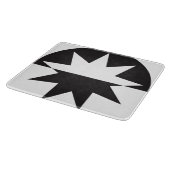 Black White Deco Star Sunburst Snijplank (Hoek)