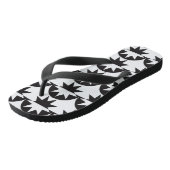 Black White Deco Star Sunburst Teenslippers (Schuin)