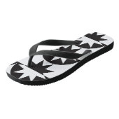 Black White Deco Star Sunburst Teenslippers (Schuin)