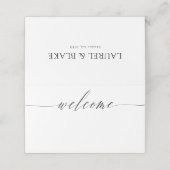 Black White Delicate Welcome Names & huwelijksdatu (Buitenkant ongevouwen)