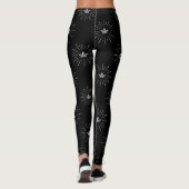 Black White Designer Crown Women Leggings (Achterkant)