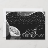 Black & White Diamond 60e anniversaire Invitations (Devant)