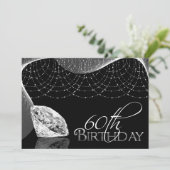 Black & White Diamond 60e anniversaire Invitations (Debout devant)