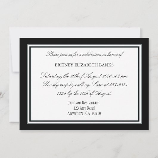 Black & White Diamond 60e anniversaire Invitations (Dos)