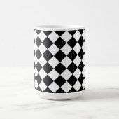 Black White Diamond Check-patroon Koffiemok (Center)