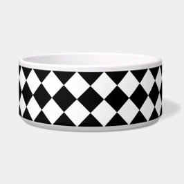 Black White Diamond Checkers Voerbakje