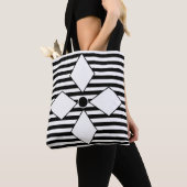 Black White Diamond Geometric Stripes Pattern Draagtas (Dichtbij)