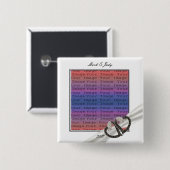 Black & White Diamond Hearts Button (Voorkant /achterkant)