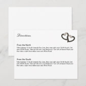 Black & White Diamond Hearts Direction Kaart (Voorkant / Achterkant)