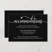 Black White Diamond Wedding Accommodatie Kaart (Voorkant / Achterkant)