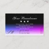 Black White Diamonds Roze Paarse gradiënt Initiale Visitekaartje (Achterkant)