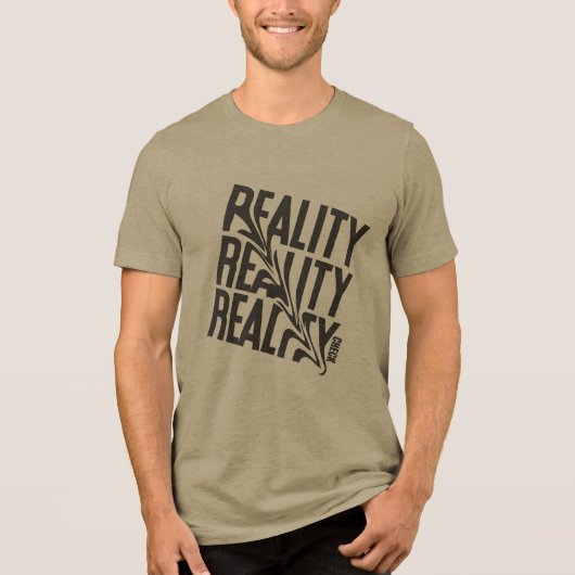 Black & White Distorted Reality Typography T-Shirt (Voorkant)