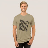 Black & White Distorted Reality Typography T-Shirt (Voorkant volledig)