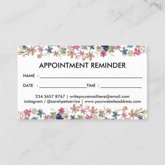 Black White Dog Walker Benoeming Visitekaartje (Achterkant)