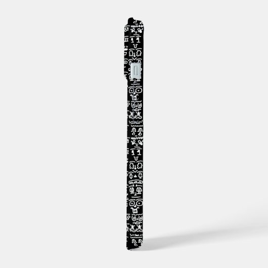 Black & White Doodle Pattern Case – Bold Ab (Côté gauche)