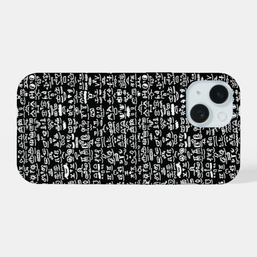 Black & White Doodle Pattern Case – Bold Ab (Verso Horizontal)