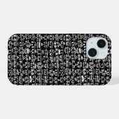 Black & White Doodle Pattern  Case – Bold Ab iPhone 15 Hoesje (Achterkant horizontaal)